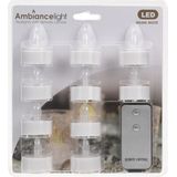 Ambiance Lights Waxinelichtjes - 10x - LED - op batterijen - met afstandsbediening - theelichtjes