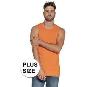 Grote maten oranje tanktop/singlet voor heren