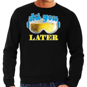 Apres ski sweater voor heren - ski you later - zwart - bier/beer - wintersport