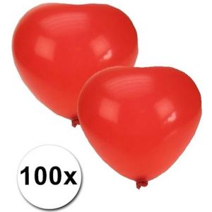 Hartjes ballonnen rood 100 stuks