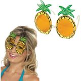 6x stuks tropische Hawaii thema verkleed bril met ananas glazen