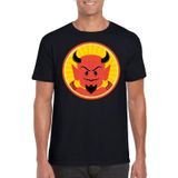 Halloween rode duivel t-shirt zwart heren