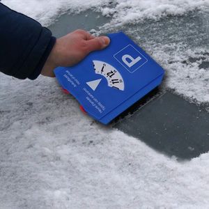 Luxe blauwe ijskrabber parkeerschijf