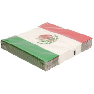 60x Landen thema versiering Mexico vlag servetten 33 x 33 cm