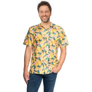 Tropical party Hawaii blouse heren - banaan - geel - carnaval/themafeest