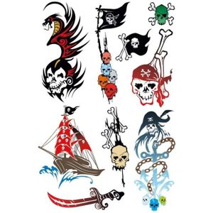 27x Piraten thema plak tattoo stickers