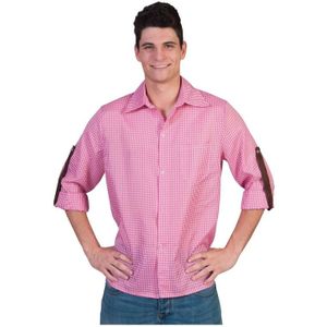 Roze geruite blouse voor heren