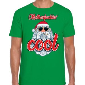 Fout kerst shirt Stoere kerstman motherfucking cool groen heren