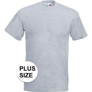 Grote maten basic licht grijs t-shirts voor heren