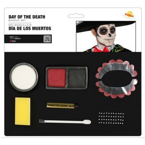 Schmink setje Day of the Dead - sugar skull make-up verkleed set - Halloween/Carnaval accessoires