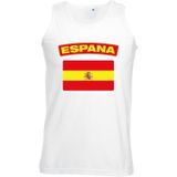 Singlet shirt/ tanktop Spaanse vlag wit heren
