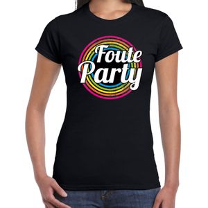 Foute Party Verkleed T-shirt Zwart Voor Dames - Discoverkleed / Party Shirt