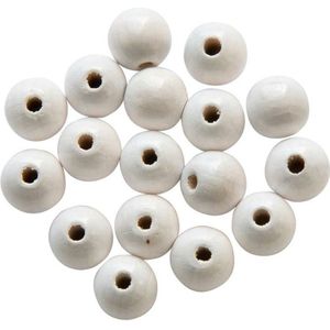 115x witte houten kralen 6 mm