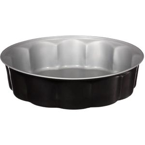 5Five Taarten bakken bakvorm/bakgerei Backery Pro - metaal - anti-aanbak laag - zwart - 26 x 6.5 cm