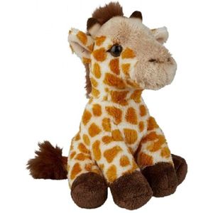 Pluche gevlekte giraffe knuffel 15 cm - Giraffen safaridieren knuffels - Speelgoed knuffeldieren/knuffelbeest