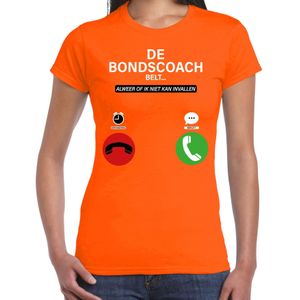 Verkleed T-shirt voor dames - bondscoach belt - oranje - EK/WK voetbal supporter - Nederland