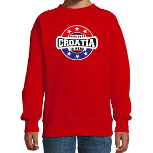 Have fear Croatia is here / Kroatie supporter sweater rood voor kids