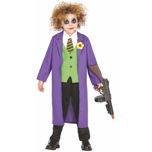 Luxe paarse horror clown Joker kostuum voor kinderen