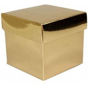 5x Gouden cadeaudoosjes 10 cm vierkant