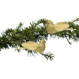 Decoris vogels op clip - 6x st - goud - 4 x 11 x 4,5 cm - foam - kerstboomversiering