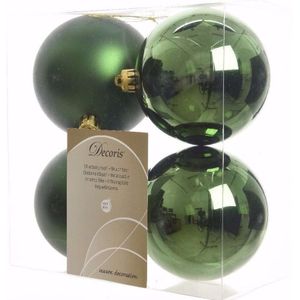Kerst kerstballen groen 10 cm Mystic Christmas 4 stuks