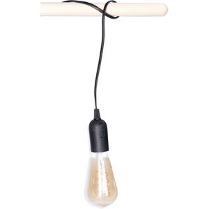 Fitting Zwart - plastic - E27 - IP20 - 2M - hanglamp - inclusief LED Retro lamp