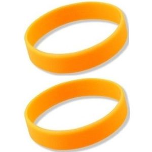 Set van 6x stuks siliconen armbandje neon oranje