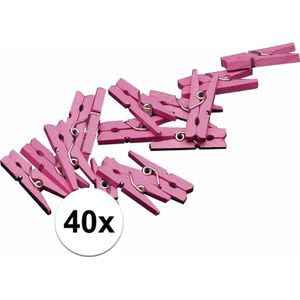 40 mini knijpertjes roze