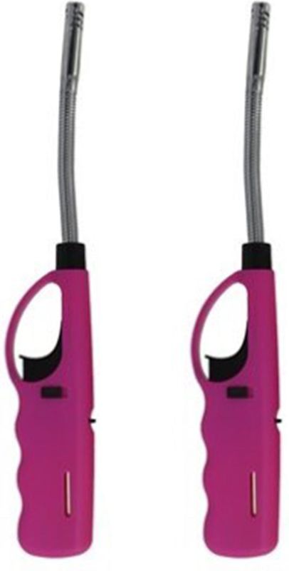 Flame Classics - BBQ/keuken/gas/haard aansteker - 4x - roze - 27 cm