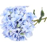 Kunstbloemen boeket Hortensias - 5 stelen - lichtblauw - 109 cm - Kunst zijdebloemen