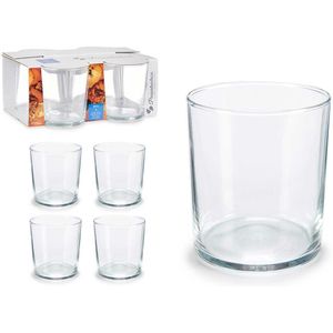 Pasabahce Drinkglazen/waterglazen Bistro - transparant - glas - set 4x stuks - 380 ml