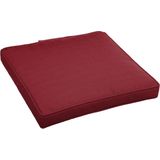 Set van 6x stuks stoelkussens voor binnen en buiten in de kleur bordeaux rood 40 x 40 x 4 cm