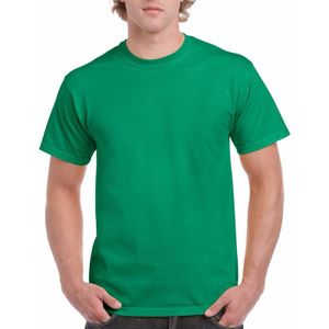 Set van 2x stuks groene katoenen shirts voor heren, maat: 2XL (44/56)