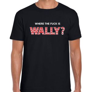Where the fuck is Wally verkleed t-shirt zwart voor heren
