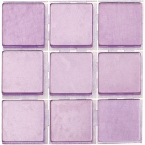 Glorex Hobby - mozaieken maken stenen/steentjes - lila paars - 252x stuks - 10 x 10 x 2 mm - hobby en knutselen - tegeltjes