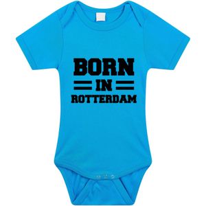 Born in Rotterdam cadeau baby rompertje blauw jongens