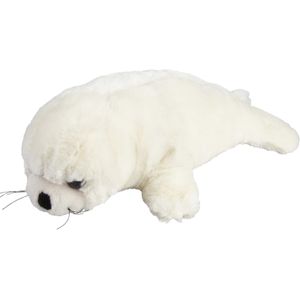 Pluche Knuffel Dieren Witte Zeehond Pup 30 cm - Speelgoed Zeedieren Knuffelbeesten