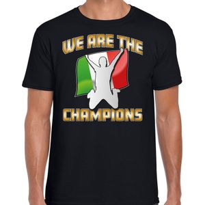 Verkleed T-shirt voor heren - Italie - zwart - voetbal supporter - themafeest