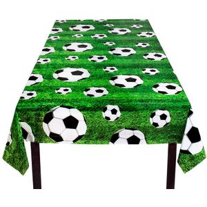 2x Tafelkleed/tafellaken voetbal thema plastic 120 x 180 cm
