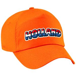 Oranje Holland supporter pet / cap met Nederlandse vlag - EK / WK voor kinderen