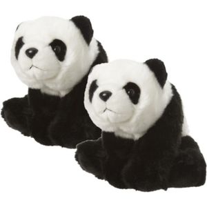 2x stuks pluche panda beer knuffel 22 cm