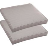 Set van 4x stuks stoelkussens voor binnen en buiten in de kleur taupe 40 x 40 x 4 cm