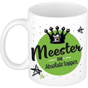 Bellatio Decorations Cadeau koffiemok meester/leraar - topper - verjaardag/einde schooljaar kado