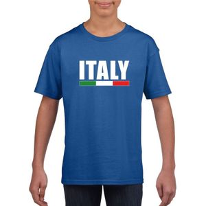 Blauw Italie supporter t-shirt voor kinderen 110/116