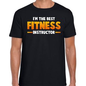 The best fitness instructor t-shirt zwart voor heren