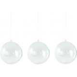 100x stuks transparante hobby/DIY kerstballen 7 cm