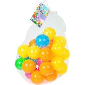 Kunststof ballenbak ballen - felle vrolijke kleuren - 60x stuks - ca 6 cm