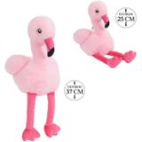 Knuffeldier Flamingo Chicka - zachte pluche stof - dieren knuffels - roze - 25 cm