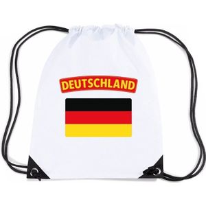 Duitsland nylon rugzak wit met Duitse vlag