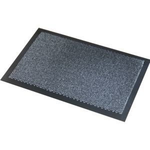 Deurmat/schoonloopmat Faro zwart grijs 60 x 80 cm - Schoonloopmat - Inloopmat